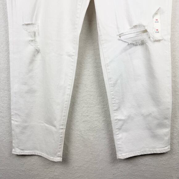 NWT Old Navy High-Waisted OG Loose Ripped White Jeans Calla Lily White Size 18 - Picture 7 of 15